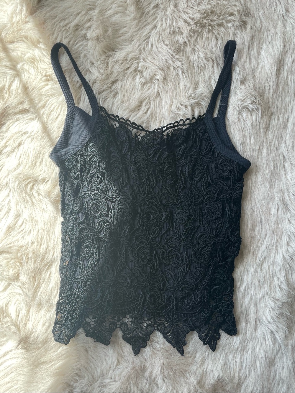 Y2K Black Lace Camisole Tank Top